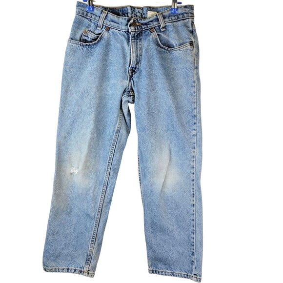 Levi's 30 x 26 Vintage 90s Jeans Cropped Medium Wash Denim Orange Tab Made in US - Picture 8 of 16